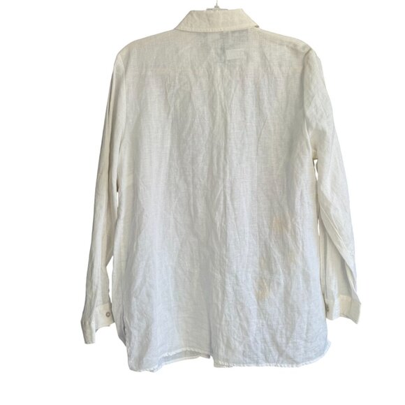 Richard Malcolm 100% Irish Linen Embroidered Button Down Shirt Tunic Top XL - Picture 2 of 8
